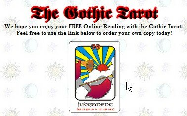 Free online tarot card reading at the Mystic Eye website